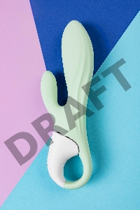 Нереалистичный вибратор Satisfyer Air Pump Bunny 5, силикон, зеленый, 15 см.