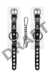 Наручники Pecado BDSM, мягкие, с одним ремешком с люверсами, натуральная кожа, бело-чёрные