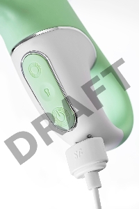 Нереалистичный вибратор Satisfyer Air Pump Bunny 5, силикон, зеленый, 15 см.