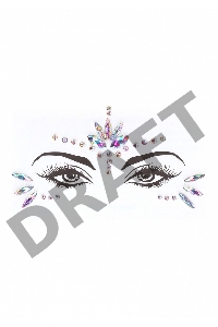 Эротический комплект с наклейкой на лицо Bra Set With Garters & Dazzling Sticker