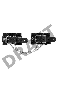 Наручники-браслеты Pecado BDSM, мини со скруглёнными углами, натуральная кожа, чёрные