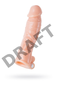 Насадка Toyfa XLover, для увеличения размеров с вибрацией, TPR, телесный, 18,5 см