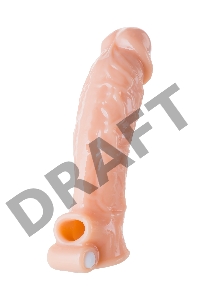 Насадка Toyfa XLover, для увеличения размеров с вибрацией, TPR, телесный, 18,5 см