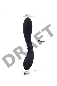 Чёрный двусторонний фаллоимитатор с двумя разными поверхностями - 19,7 см.