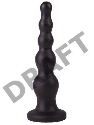 Чёрная анальная ёлочка с ограничительным основанием - 17,5 см.