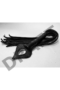 Черная кожаная плеть Пиковая Дама - 60 см.