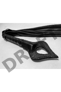 Черная кожаная плеть Пиковая Дама - 60 см.