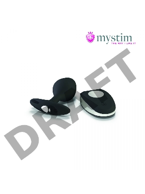 Черная пробка Mystim Rocking Vibe S с возможностью подключения к электростимулятору - 9,7 см.