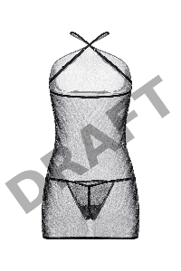 Комбинация и стринги Candy Girl Star с люрексом, черные, OS