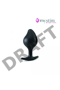 Черная пробка Mystim Rocking Vibe S с возможностью подключения к электростимулятору - 9,7 см.