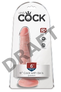 King Cock Фаллоимитатор-реалистик с яичками 6 телесный