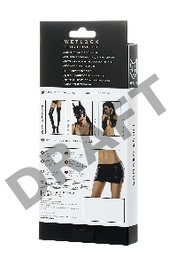 Мини-юбка Glossy из материала Wetlook, черный, S