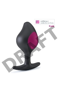 Анальная пробка MystimRocking Force S, электростимуляция, силикон, черная, Ø 3,7 см