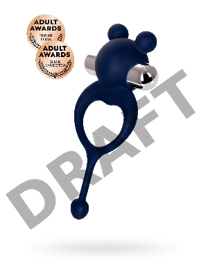 Виброкольцо с хвостиком JOS MICKEY, силикон, синий, 12,5 см