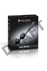 Вагинальные шарики Mystim Jane Wonda Geisha Balls duo, электростимуляция, силикон, черные, Ø 3,5 см