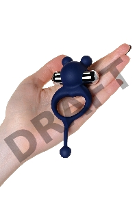 Виброкольцо с хвостиком JOS MICKEY, силикон, синий, 12,5 см