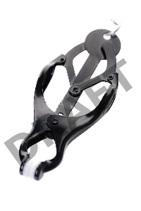 Зажимы для сосков с кольцом для пениса, TOYFA Metal, черные