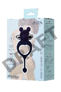 Виброкольцо с хвостиком JOS MICKEY, силикон, синий, 12,5 см