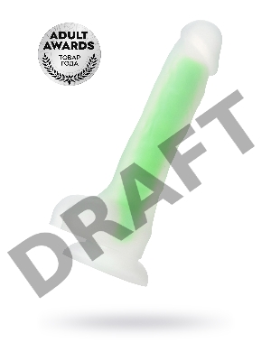 Фаллоимитатор, светящийся в темноте, Beyond by Toyfa Dick Glow, силикон, прозрачный, 18 см