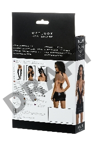 Платье Glossy из материала Wetlook с красной шнуровкой, черный, L