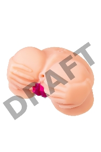 Мастурбатор реалистичный TOYFA Juicy Pussy Nicole с вибрацией , вагина и анус, TPR, телесный, 19 см