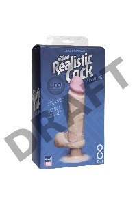 Вибромассажер реалистик 8 с мошонкой на присоске The Realistic Cock UR3 Vibrating 8” - White