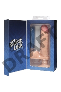 Вибромассажер реалистик 8 с мошонкой на присоске The Realistic Cock UR3 Vibrating 8” - White