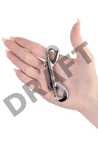 Карабин двусторонний TOYFA Metal, металл, серебряный, 9 см