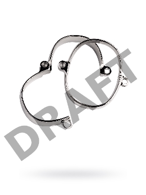 Наручники, TOYFA Metal, металл, серебристые, 11 см