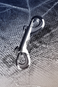 Карабин двусторонний TOYFA Metal, металл, серебряный, 9 см