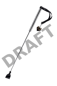 Стек с металлической рукоятью Pecado BDSM, натуральная кожа, черный