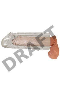 Насадка на член прозрачная, закрытая Mega Dick Sleeve