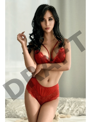 Эротические трусики Norddiva, кружевные, красные, M