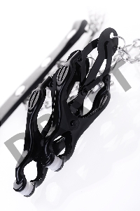 Зажимы для сосков с кольцом для пениса, TOYFA Metal, черные