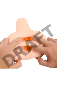 Вибромастурбатор реалистичный вагина+анус, XISE, TPR, телесный, 17 см.