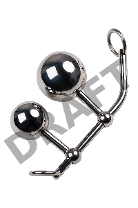 Стринги TOYFA Metal с двумя шарами, серебряные