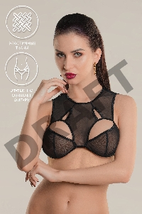 Бралетт Waname Delicacy c фигурными вырезами черный (42-44)