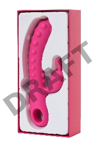 Вибратор с клиторальным стимулятором KOKOS SMON, силикон, розовый, 23 см