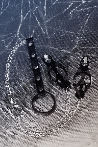 Зажимы для сосков с кольцом для пениса, TOYFA Metal, черные