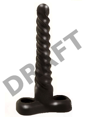 Закрученный спиралью плаг чёрного цвета - 15 см.