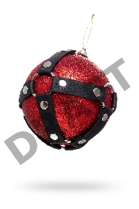 Новогодний шар Pecado BDSM, с клепками, матовый, красный, 10 см