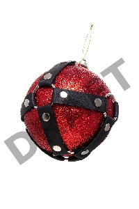 Новогодний шар Pecado BDSM, с клепками, матовый, красный, 10 см