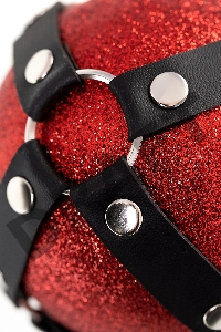 Новогодний шар Pecado BDSM, с клепками, матовый, красный, 10 см