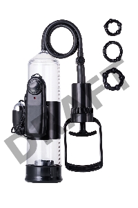 Помпа для пениса TOYFA A-Toys с вибрацией, PVC, чёрный, 22,8 см