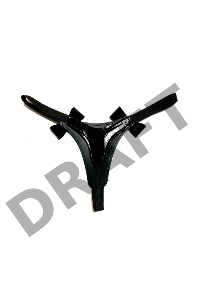 Черные лаковые трусики-стринги с бантиками