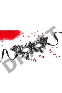 Черная ажурная текстильная маска Изабель