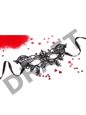 Черная ажурная текстильная маска Изабель