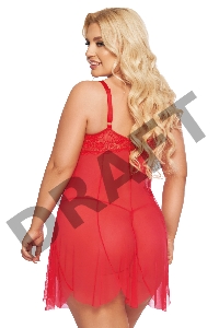 Ночная сорочка и стринги SoftLine Collection Carla, красный, XXL