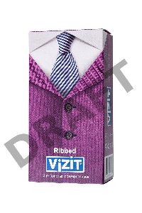 Презервативы VIZIT Ribbed Ребристые 12 шт, латекс, 18 см