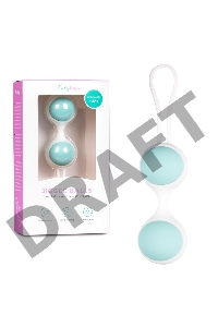 Бело-голубые вагинальные шарики Jiggle Balls